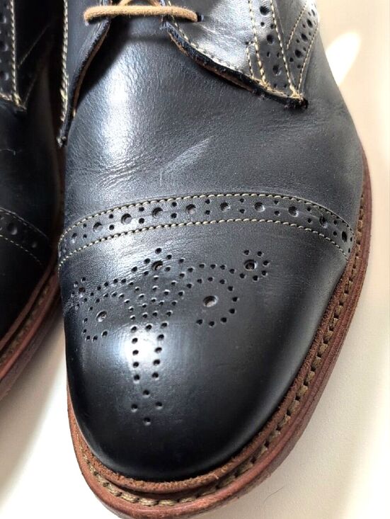 Allen Edmonds Black Leather Cap-Toe Derby with Brown Welt main image 6